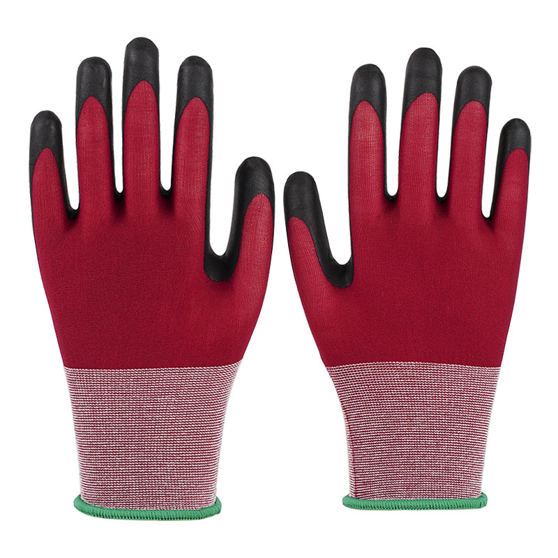 21 Gauge Ultra Fine Foaming Wine Red Nylon Latex Handsker