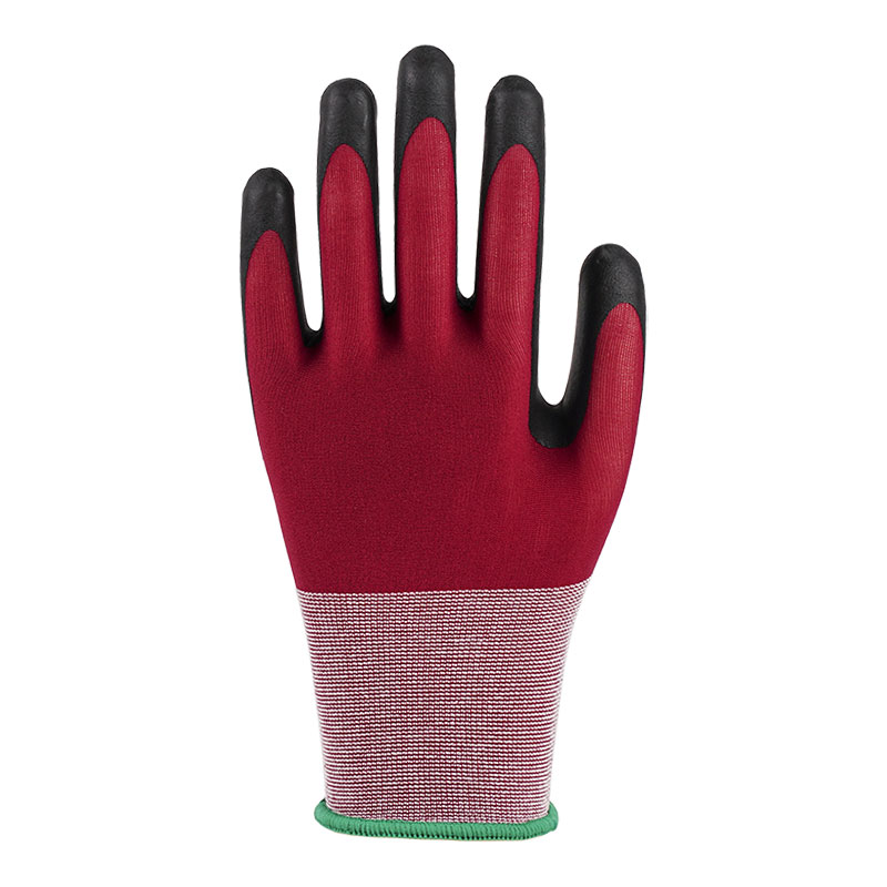 21 Gauge Ultra Fine Foaming Wine Red Nylon Latex Handsker